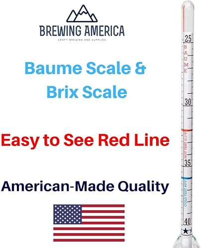 Maple Syrup Hydrometer Kit with Test Cup Testing Kit: Metal Cup, American-Made Syrup Hydrometer and Cleaning Brush by Brewing America - Poueer