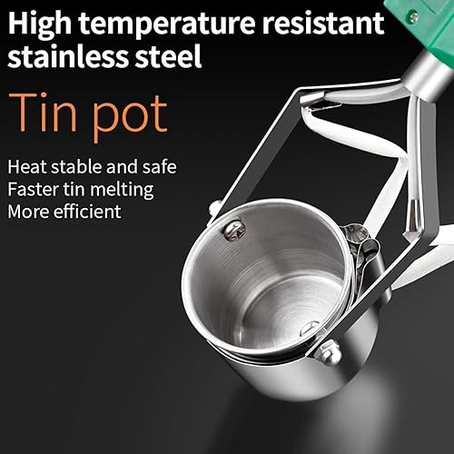 Electric soldering tin melting furnace 320W, handheld lead melting furnace, 800g capacity soldering furnace, temperature range 150-450℃ - Poueer