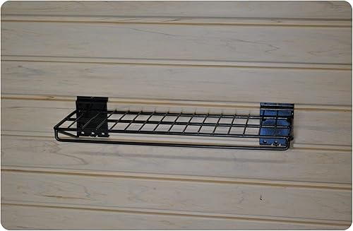 GaragePro 16 x 5 Ventilated Shelf for Slatwall Panel Storage (Pack of 2), Black, (OT-shelf-165) - Poueer