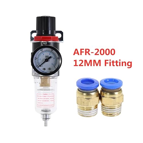 AFR-2000 Pneumatic Filter air Treatment Device Pressure Regulator Compressor Pressure reducing Valve Oil-Water Separation AFR2000 Pressure Gauge(AFR-2000,Fiber Filter) - Poueer