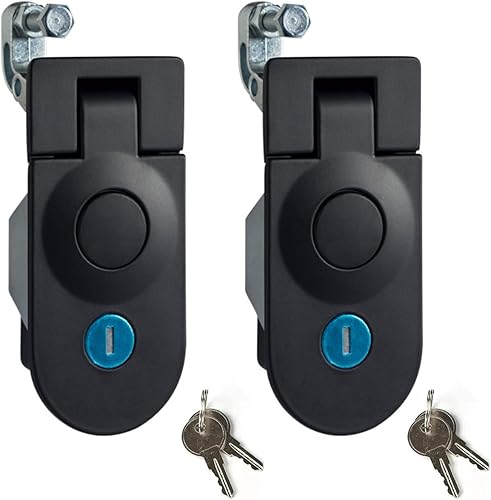 Compression Latch Flush Mount Trigger Latch Height 52mm, Compression Latch for RV Camper Car Truck Marine (Black Keyless, 5 Packs) - Poueer