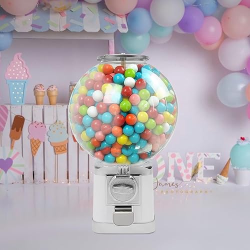 Capsule Vending Machine Candy Machine Dispenser for Business Toy Vending Machine Dispenser Lockable Candy Gumball Dispenser Machine Prize Machine Twister Ball Dispenser (White) - Poueer