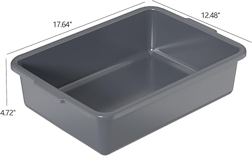 Readsky 12 Packs 13 L Plastic Commercial Bus Tub, Plastic Restaurant Dish Washing Box, Gray - Poueer
