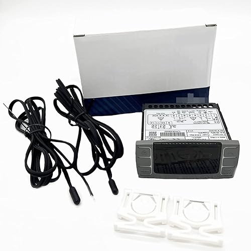 Temperature Controller Black Panel with 2pcs Temperature Sensors Probes & Brackets Compatible with XR06CX-4N1F1 - Poueer