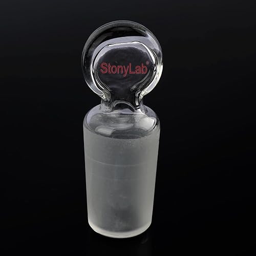 stonylab Bundle–2 Items: 500 ml Glass 24/40 Erlenmeyer Flask and Glass Penny Head Stopper - Poueer