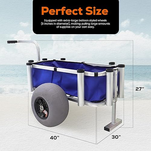 Juggernaut Storage Rolling Utility Cart, Heavy Duty & Waterproof Caddy, 220 lbs Capacity, Blue - Poueer