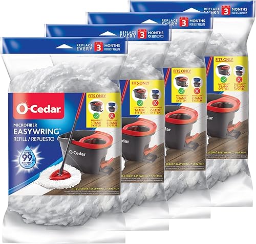 O-Cedar EasyWring Spin Mop Microfiber Refill & Deep Clean Refill | 40% More Cleaning Power | Compatible With O-Cedar Spin Mop & Bucket System - Poueer
