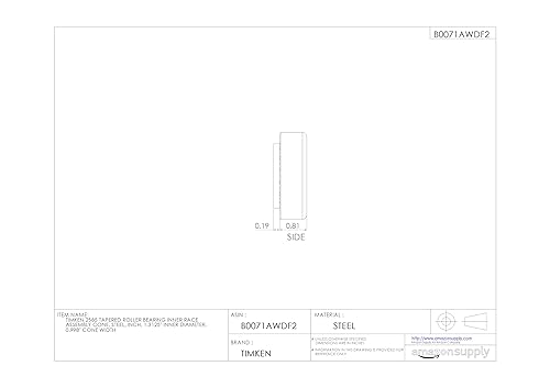 Timken 2585 Tapered Roller Bearing Inner Race Assembly Cone, Steel, Inch, 1.3125' Inner Diameter, 0.998' Cone Width - Poueer