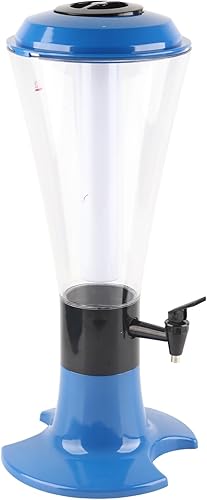 Beerenser with Tap 3L enser Multipurpose Glow in The Dark Tabletop Wine Tap for Home Bar KTV (Blue)(Painted Silver) - Poueer