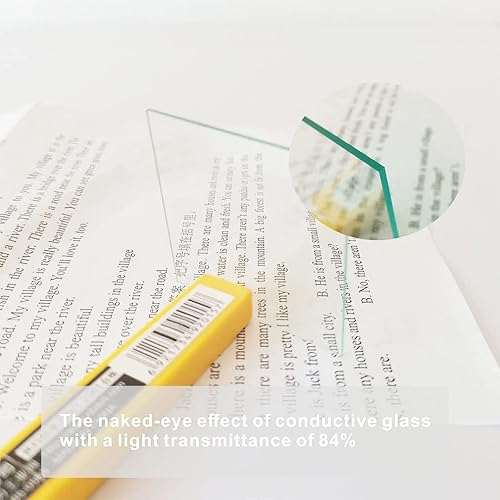 ITO (Indium tin Oxide)Coated Conductive Glass Slides 50×50mm Resistance 7 ohm/sq (8 Pcs) - Poueer