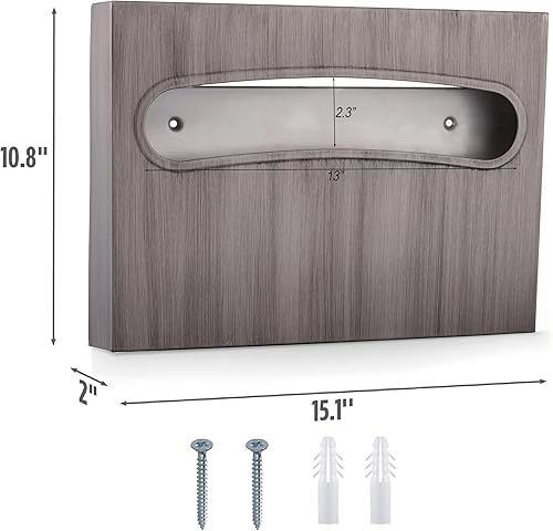 Toilet Seat Cover Dispenser - Enhanced Anti-Fingerprint Coating, HighQuality Stainless Steel, Wall-Mounted for Commercial Bathrooms - Holds 250 Seat Covers - Gold - Poueer