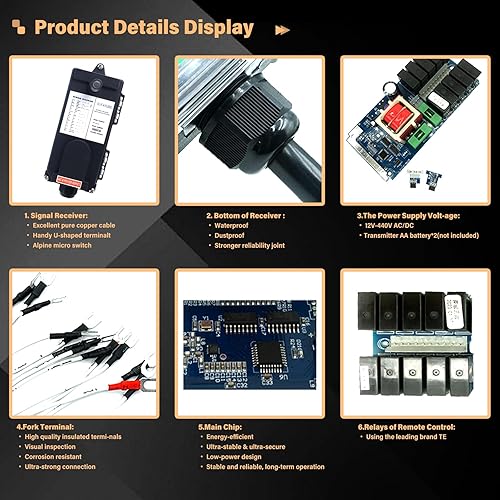 F21-E1B Crane Industrial Remote Control 8 Button Industrial Wireless Remote Control 2 Transmitters Radio Remote Control 12V-440V Hoist Lift Controller (2 Transmitter + 1 Receiver Orange) - Poueer
