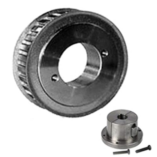 18HH100 Steel Stock Gearbelt Pulleys with Split Taper Bushings for H075 and H100 Belts, 1/2' Pitch, 0.75' and 1' Wide - Poueer