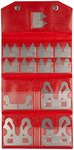 Mitutoyo 186-906, Radius Gage Set, 26 Leaves, .010 to .500', 5 Radii per Leaf - Poueer