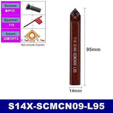 1Pcs S14X S16X SCACR SCBCR SCMCN SCACL SCBCL 06 09 L35 L45 L55 L65 L75 L85 L95 12mm 14mm 16mm CNC Turning Tools Toolholder Bar(S14X-SCACR09-L65) - Poueer