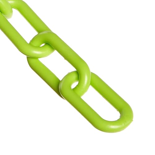 Mr. Chain Plastic Barrier Chain, Yellow, 3-Inch Link Diameter, 100-Foot Length (80002-100) - Poueer