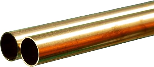 K&S K & S 9225 Round Brass Tube, 3/4' OD x 0.029' Wall x 36' Long, 2 Pieces, Made in The USA - Poueer