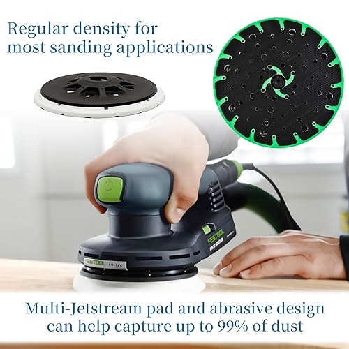 New Update 202458 D150 (6-Inch) Replacement Sanding Pad for Festool ETS 150/5 EQ Sander,Super Soft Pad,48 Holes,Jetstream Sanding Pad,3-Year Warranty - Poueer
