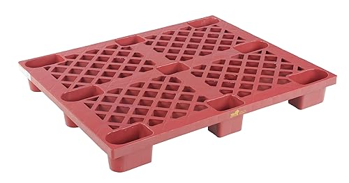 Vestil SKID-20 Plastic Skid, 3300 lbs Capacity, 39-1/8' Length, 46-7/8' Width, 5-1/2' Height, Red - Poueer