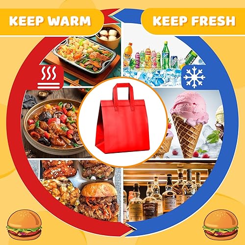Hushee 200 Pcs Insulated Take out Bags Bulk Thermal Insulation Take Away Bags Disposable 10.24x11.02x6.69 Inch for Grocery Lunch Hot Cold Frozen Food Delivery Shipping Cooler(Black) - Poueer