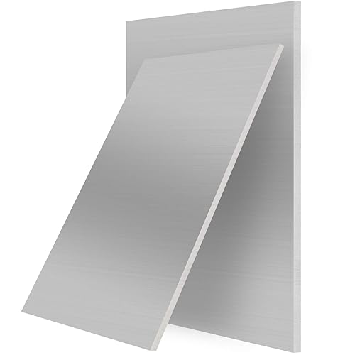 HAKZEON 4 Pack 6061 1/4 Inch Metal Aluminum Sheet, 6 x 12 Inch Flat Plain Aluminum Plate Covered with Protective Film, Rectangle Mateal Sheets Plates for Framing Base Plate Crafting - Poueer