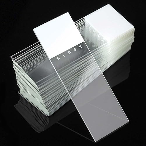 Globe Scientific Diamond White Glass Microscope Slides, 1380-50W, White Frosted, Ground Edges, 90° Corners, 25mm x 75mm, Pre-Cleaned, 72/Box, 1440/CS - Poueer
