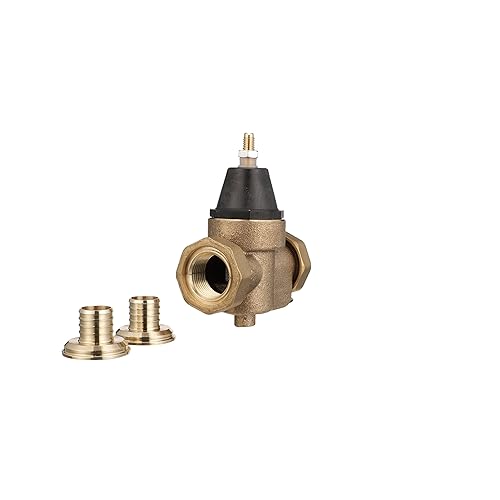 Watts LFN45B Series 3/4' Lead-Free Cast Copper Silicon Alloy Water Pressure Reducing Valve, Double Union Solder Inlet and Outlet, Elastomer Disc, Adjustable Pressure 25 to 75 psi, Maximum 400 psi - Poueer
