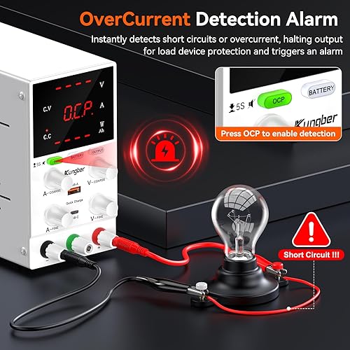DC Power Supply Variable, 30V 10A Adjustable Switching Regulated DC Bench Power Supply with Intelligent Charging Mode, 18W USB Interface, Precision Encoder Knob (Black) - Poueer