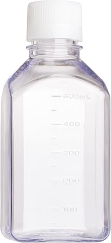 Celltreat 230764 500mL Media Bottle, Square, PETG, Bulk, Sterile - Poueer