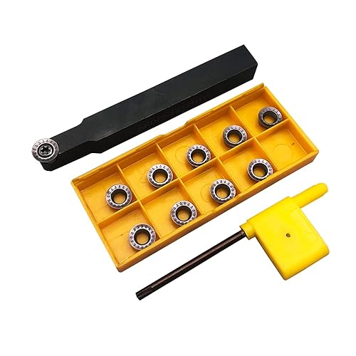 10pcs RPMT10T3 Indexable Carbide Inserts Milling Cutter with 1/2',5/8',' SRDPN Indexable Tool Holder Metal Lathe Cutting Tools (SRDPN1212H10+SRDPN1616H10+RPMT10T3) - Poueer