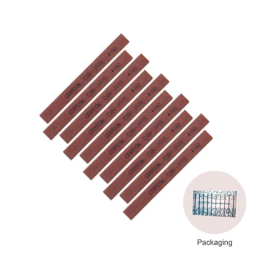 MIRACLE Ceraton Ceramic Fiber Stones – 10-Pack, 3.94' x 0.39' x 0.04' – for Air, Electric, Ultrasonic Tools & Hand Holders – Polishing, Deburring, EDM Removal (#400 Blue) - Poueer