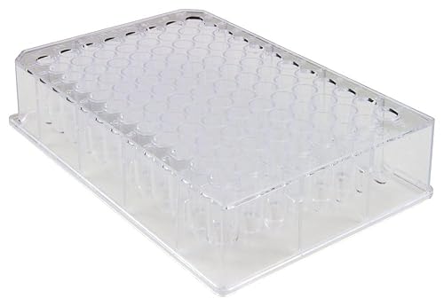 Caplugs Evergreen 222-8636-010 96-Well Sterile Tapered Deep-Well Plates DP9, DP9C Series, Natural, Polystyrene, Well Volume 0.5 mL, Specimen Storage, Dilution, DNA Sequencing (Pack of 20) - Poueer
