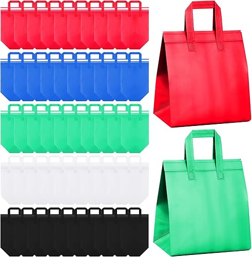Hushee 200 Pcs Insulated Take out Bags Bulk Thermal Insulation Take Away Bags Disposable 10.24x11.02x6.69 Inch for Grocery Lunch Hot Cold Frozen Food Delivery Shipping Cooler(Black) - Poueer