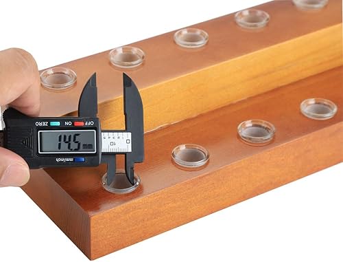 HUIZHU Wooden Slide Stand holder with Female Quartz Glass adaptor for holding 14mm 18mm 10mm glass tubes(square-14mm x 10) - Poueer