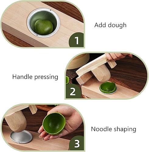caralei Practical Wood Mochi Maker Convenient Kitchen Embosser Tool Practical Thick Wood Dough Press for Traditional Snacks Wood - Poueer