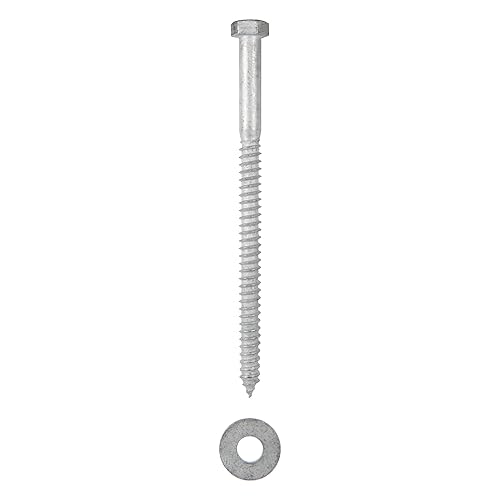 1/2 x 6 (25 Pack) Lag Screw Kit, 25 Screws and 25 washers, Hot Dip Galvanized, Meets ASME B18.2.1 Industrial/Commercial Grade by Makers Bolt - Poueer