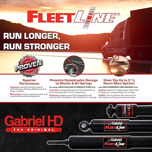 Gabriel 85931 Rear Fleetline Heavy Duty Shock Absorber-Fits International 9200i,9400i,9900i&9900ix 2004-09,LoneStar 2009-15,ProStar 2009-17, 9300,9300i,9400&9400i,9900,9900i,9900ix 2010-11, TerraStar - Poueer