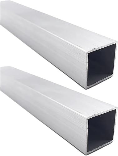 Aluminum Square Tubing 2Pcs 12mm x 12mm x 500mm Long Wall Thickness 1.5mm, 2 Pack Aluminum Structural Square Tube 0.47 x 0.47 x 0.06 x 19.69' inch - Poueer