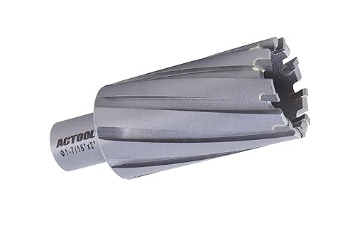 ACTOOL 1-7/16'' Diameter x 2'' Depth of Cut Carbide Tipped TCT ANNULAR Cutter with 3/4'' Weldon Shank - Poueer