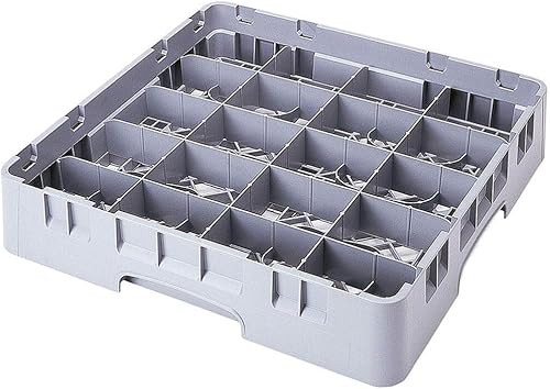 Cambro 20C258151 Camrack Polypropylene Cup Rack with 20 Compartments, Full, Soft Gray - Poueer