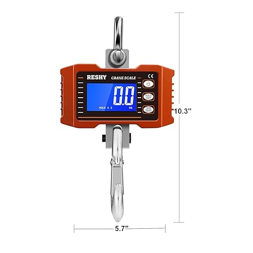 RESHY Digital Crane Scale 2200lb/1000Kg Digital Hanging Scale Industrial Heavy Duty Crane Scale for Farm,Deer,Livestock,Factory,Construction,Hunting CE Certified - Poueer