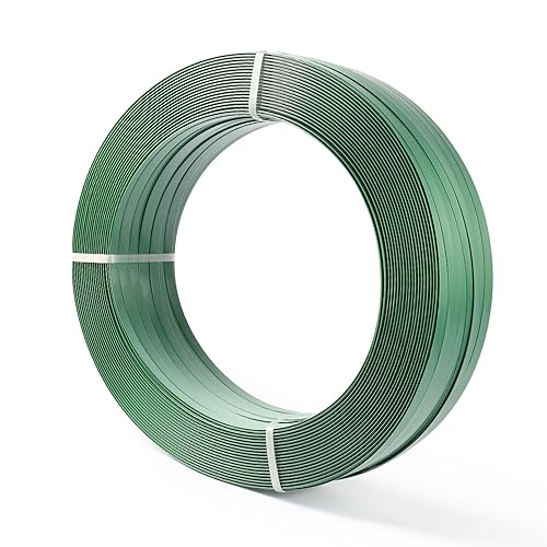 U.S. Solid Packaging 3/4' x 0.039' x 2723ft. Length Polyester PET Strapping Roll Green, UV, Water, and Rust Resistance - Poueer