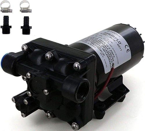 Shurflo 5059-3610-D011 Bypass 12V Diaphragm Pump with Male 1/2-Inch Hose Barb Kit (Bundle, 2 Items) - Poueer