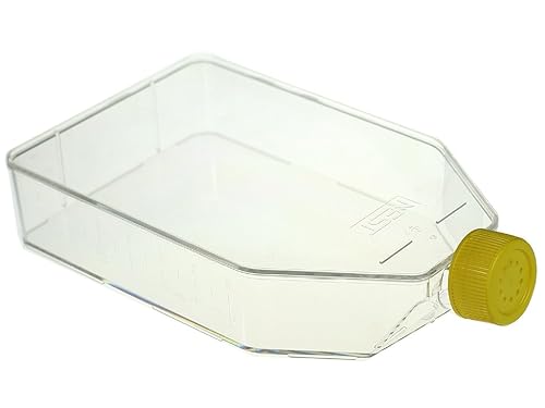 Nest Scientific 721013 Polystyrene Cell Culture Flask, Vent Cap, Non-Treated, Sterile, 225 cm², Clear, 5 per Pack, 25 per Case (Pack of 25) - Poueer