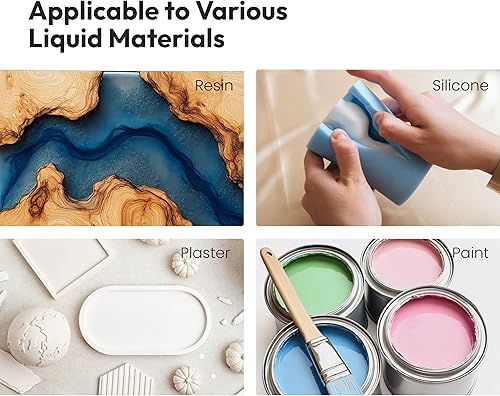 Resiners Resin Bubble Remover Airless Pro, 3 Min Remove 99.99% Bubbles, 99kPa Vacuum Chamber (20L/min), 3.2L Big Capacity for All Epoxy Resin,UV Resin,Silicone,Art Crafts,Jewelry Making (Patented) - Poueer