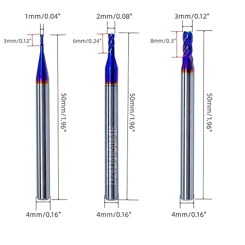 2PCS 1/2'' Carbide Square End Mill Bits Set, Milling Bits Cutter 1/2 Carbide End Mills for Alloy Steels/Hardened Steels, HRC 45 Deg Single End 4 Flute AlTiN Coating (2PCS 1/2in) - Poueer