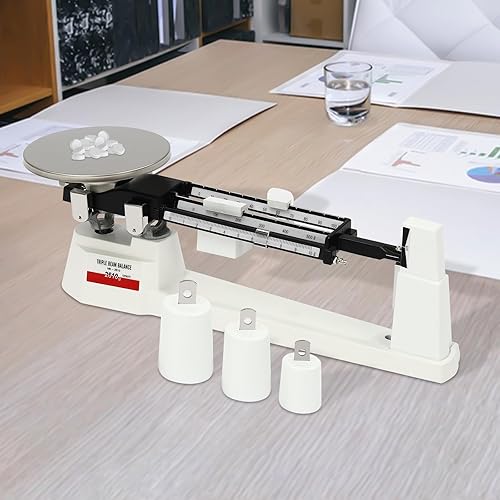 Three Beams Scale, Lab Scale Mechanical Balance Scale 0.1g Accuracy Laboratory Scale Lab Analytical Balance, Precision Measuring Beam Scale for Industrial Agriculture Weighing - Poueer