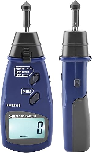 Digital Tachometer DT6236E /Non- Photo Tachometer 5 Digits 18 mm RPM Tach LCD Rotation Meter Gauge Tester - Poueer