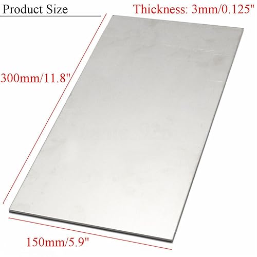 Titanium Sheet Titan Alloy Thickness 2mm/3mm/ 4mm Titanium Plate Sheet 100X100/150X150/150X300(Thickness 2mm,150x300mm) - Poueer