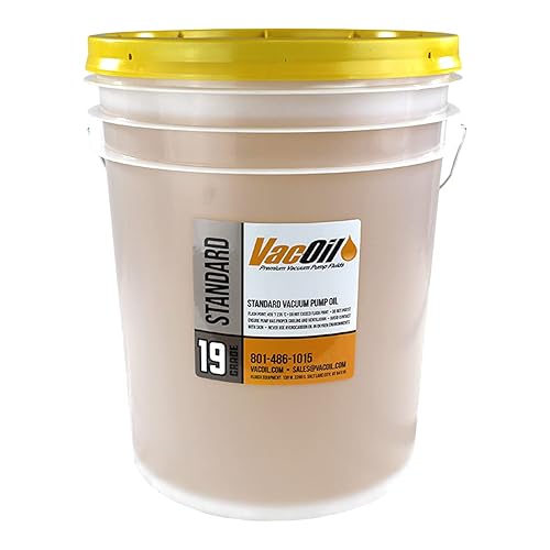 VacOil® 19 Grade Vacuum Pump Oil | 5 Gallon for Edwards, Welch, Leybold, Agilent, High Grade, Molecularly Distilled & Increases Vacuum Pump Life - Poueer